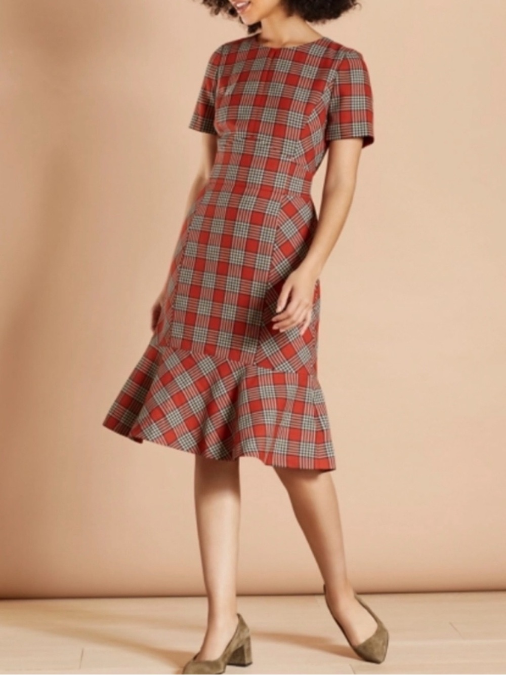Brooks Brothers Plaid Flounce Hem Dress - Picture 2 of 15